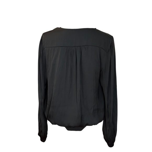 Express Button Front Long Sleeve Thong Bodysuit Women’s SZ Large in Black - Picture 4 of 8